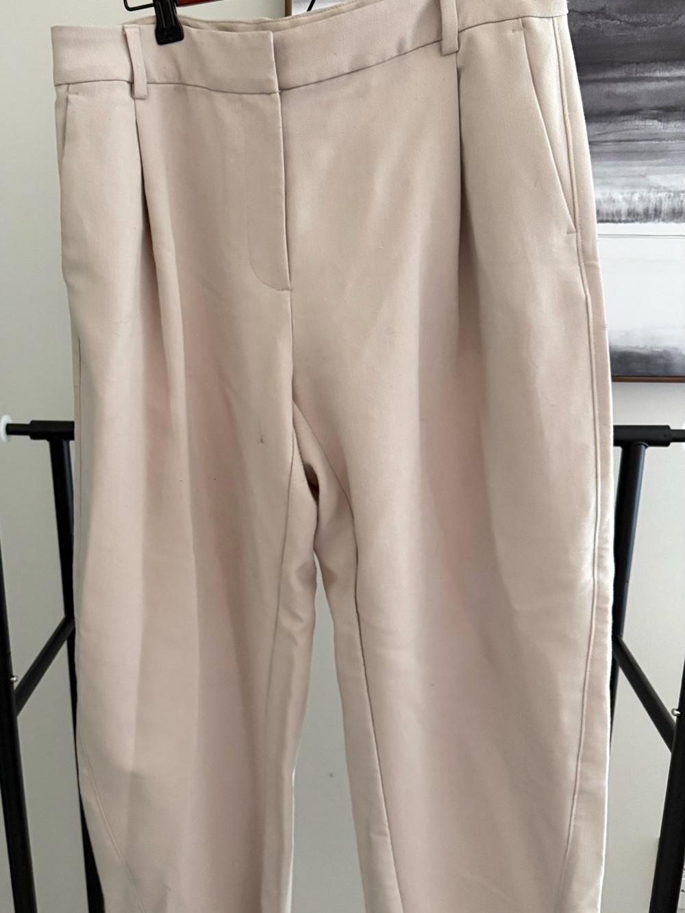 Old Navy Light Beige Tailored Pleat Front Trousers